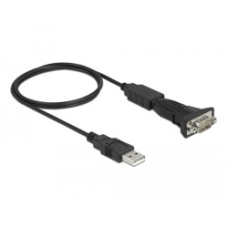 Adapter USB 2.0 Typ-A na męskie szeregowe RS-232 D-Sub 9pin z wkrętami Delock 61506