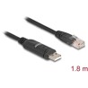 Przejściówka USB 2.0 Typ-A męska na RS-232 RJ45 męski 1,8m czarna Delock 64304