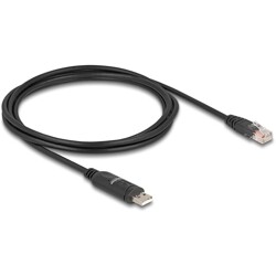 Przejściówka USB 2.0 Typ-A męska na RS-232 RJ45 męski 1,8m czarna Delock 64304