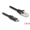 Przejściówka USB 2.0 Typ-C męska na RS-232 RJ45 męski 1,8m czarna Delock 64305