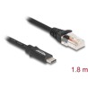 Przejściówka USB 2.0 Typ-C męska na RS-232 RJ45 męski 1,8m czarna Delock 64305