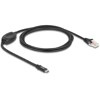 Przejściówka USB 2.0 Typ-C męska na RS-232 RJ45 męski 1,8m czarna Delock 64305