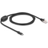 Przejściówka USB 2.0 Typ-C męska na RS-232 RJ45 męski 1,8m czarna Delock 64305