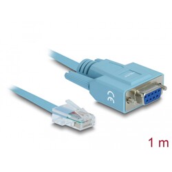 Adapter RS-232 DB9 żeński na RS-232 RJ45 męski 1m Delock 63341
