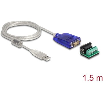 Adapter USB Typ-A na szeregowy RS-422/485 DB9 z zabezpieczeniem przepięć Delock 64055