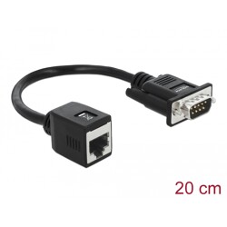 Adapter szeregowy przedłużający kabel z DB9 męskiego na RJ45 żeński Delock 63999