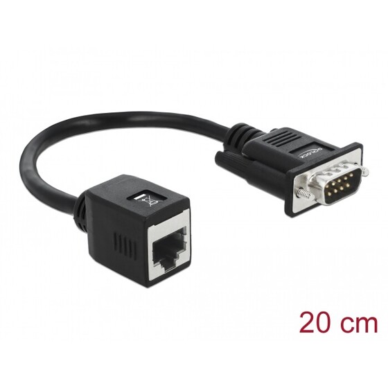 Adapter szeregowy przedłużający kabel z DB9 męskiego na RJ45 żeński Delock 63999
