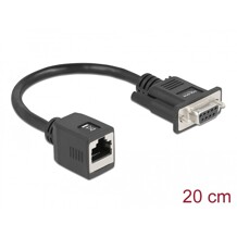 Adapter szeregowy przedłużający kabel z DB9 żeńskiego na RJ45 żeński Delock 64122