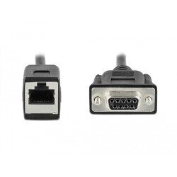 Adapter szeregowy przedłużający kabel z DB9 żeńskiego na RJ45 żeński Delock 64122