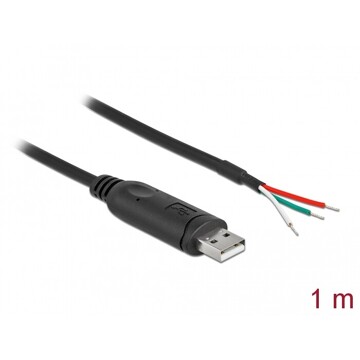 Kabel adapter USB 2.0 Typ-A na RS-232 openwire do lutowania 1m Delock 62930