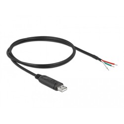 Kabel adapter USB 2.0 Typ-A na RS-232 openwire do lutowania 1m Delock 62930
