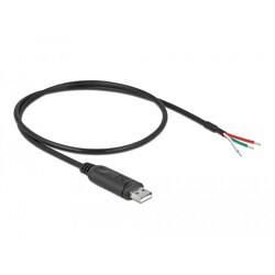 Kabel adapter USB 2.0 Typ-A na RS-232 openwire do lutowania 0,5m Delock 63497