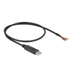 Kabel adapter USB 2.0 Typ-A na RS-232 openwire do lutowania 0,5m Delock 90415