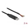 Kabel adapter USB 2.0 Typ-A na RS-232 openwire do lutowania 2m Delock 90416
