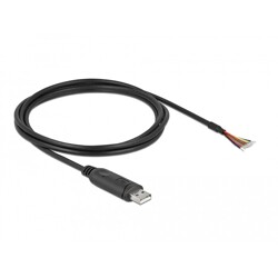 Kabel adapter USB 2.0 Typ-A na RS-232 openwire do lutowania 2m Delock 90416