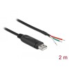 Kabel adapter USB 2.0 Typ-A na RS-232 openwire do lutowania 2m Delock 90428