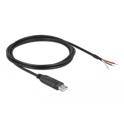 Kabel adapter USB 2.0 Typ-A na RS-232 openwire do lutowania 2m Delock 90428