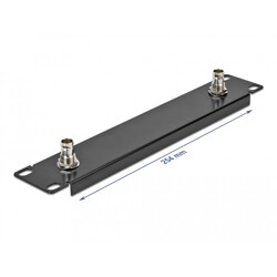 Panel 10" 1U z 2 gniazdami BNC żeńskimi czarny Delock 66851