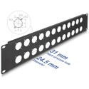 Panel krosowy 19" 2U D-type 24-portowy czarny Delock 88055