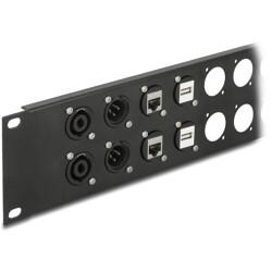 Panel krosowy 19" 2U D-type 24-portowy czarny Delock 88055