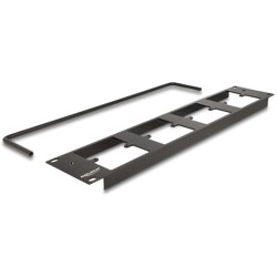Panel krosowy 19" 2U z 4 płytkami D-type 86×86 mm i 4 portami czarny Delock 88195
