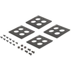 Panel krosowy 19" 2U z 4 płytkami D-type 86×86 mm i 4 portami czarny Delock 88195