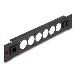 Panel krosowy 10" D-type 6-portowy beznarzędziowy czarny Delock 66899