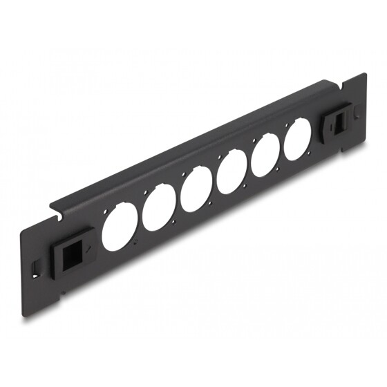 Panel krosowy 10" D-type 6-portowy beznarzędziowy czarny Delock 66899