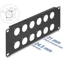 Panel krosowy 10" D-type 12-portowy 2U czarny Delock 88054
