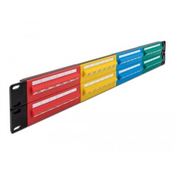 Panel krosowy 19" 2U 48-portowy Cat.5e kolorowy Delock 66881