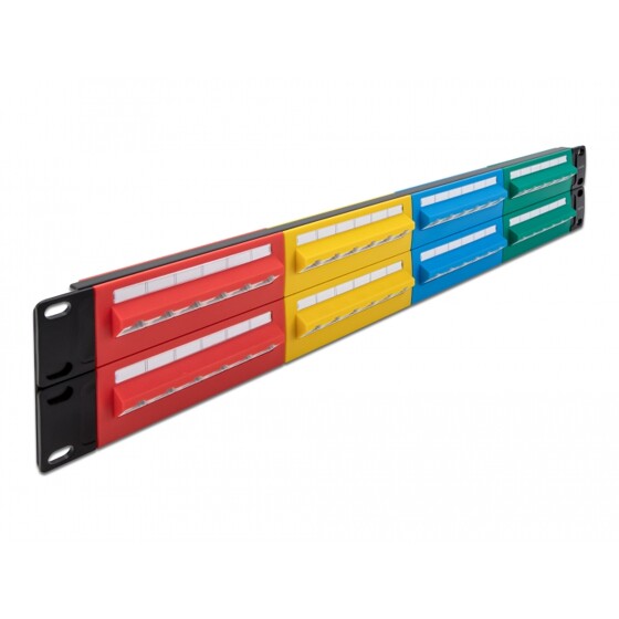 Panel krosowy 19" 2U 48-portowy Cat.5e kolorowy Delock 66881