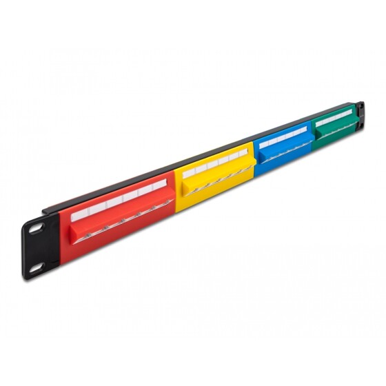 Panel krosowy 19" 1U 24-portowy Cat.5e kolorowy Delock 66880