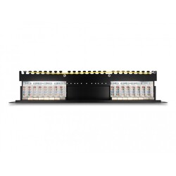 Panel krosowy 19" 1U 16-portowy Cat.6A czarny Delock 66876