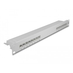 Panel krosowy 19" 1U 16-portowy Cat.6A szary Delock 66877