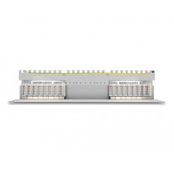 Panel krosowy 19" 1U 16-portowy Cat.6A szary Delock 66877