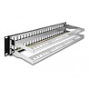 Panel krosowy Keystone 19" 2U 48-portowy z listwą przeciwnaprężeniową czarny Delock 66878