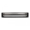 Panel krosowy Keystone 19" 2U 48-portowy z listwą przeciwnaprężeniową czarny Delock 66878