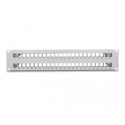 Panel krosowy Keystone 19" 2U 48-portowy z listwą przeciwnaprężeniową szary Delock 66879
