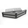 Panel krosowy Keystone 19&quot; 2U 48-portowy z listwą przeciwnaprężeniową odgięty czarny Delock 66977