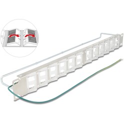 Panel krosowy Keystone 19" 24-portowy odchylany z odciążeniem Delock 67066