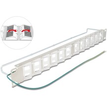 Panel krosowy Keystone 19" 24-portowy odchylany z odciążeniem Delock 67066