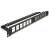 Panel krosowy Keystone 19&quot; 24-portowy kątowy z odciążeniem czarny Delock 67042