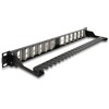 Panel krosowy Keystone 19&quot; 24-portowy kątowy z odciążeniem czarny Delock 67042