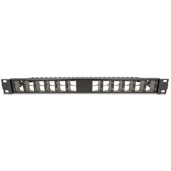 Panel krosowy Keystone 19" 24-portowy kątowy z odciążeniem czarny Delock 67042