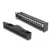 Panel krosowy Keystone 19&quot; 1U 24-portowy z listwą przeciwnaprężeniową odgięty czarny Delock 66976