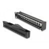 Panel krosowy Keystone 19" 1U 24-portowy z listwą przeciwnaprężeniową odgięty czarny Delock 66976
