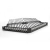 Panel krosowy Keystone 19&quot; 1U 24-portowy z listwą przeciwnaprężeniową odgięty czarny Delock 66976