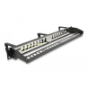 Panel krosowy Keystone 19" 1U 16-portowy z 3 haczykami i odciążeniem czarny Delock 66237