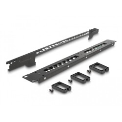 Panel krosowy Keystone 19" 1U 16-portowy z 3 haczykami i odciążeniem czarny Delock 66237