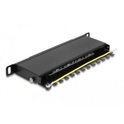 Panel krosowy 10" 0,5U 8-portowy Cat.6A czarny Delock 66870